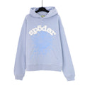 Sp5der Web Print Gothic Punk Hoodie Light Blue Hoodie